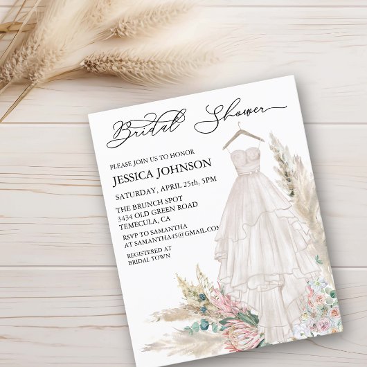 シックボホブライダルシャワー結婚ズドレスウォーターカラー