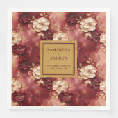 シックボホブルゴーニュ赤面金ゴールド結婚ズナプキンス (正面)