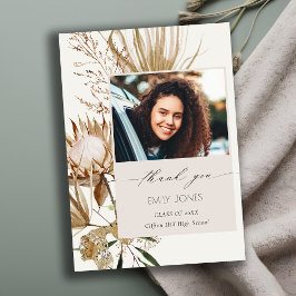 シックボホプロテアドライパームフローラ写真卒業 サンキューカード