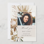 シックボホプロテアドライパームフローラ写真卒業 サンキューカード (正面)