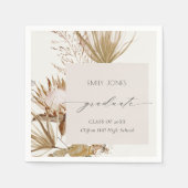 シックボホプロテアドライパームフローラ写真卒業 スタンダードカクテルナプキン (正面)