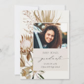 シックボホプロテアドライパームフローラ写真卒業 案内状 (正面)