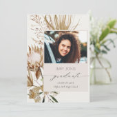 シックボホプロテアドライパームフローラ写真卒業 案内状 (スタンド正面)