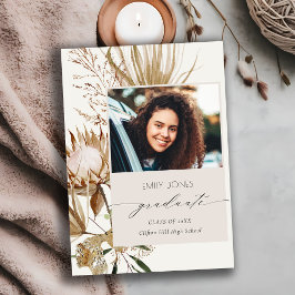 シックボホプロテアドライパームフローラ写真卒業 案内状