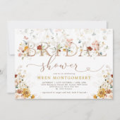 シックボホボタニカルガーデンフラワーズブライダルシャワー 招待状 (正面)