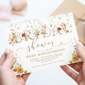 シックボホボタニカルガーデンフラワーズブライダルシャワー 招待状