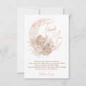 シックボホラスティックパンパフローラムーンブライダル サンキューカード (正面)