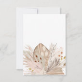 シックボホラスティックパンパフローラムーンブライダル サンキューカード (裏面)