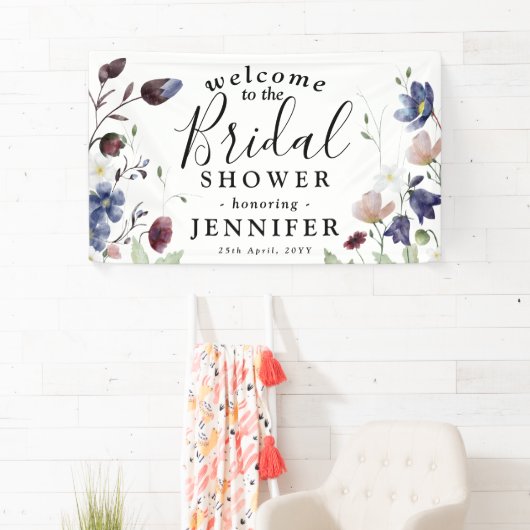 シックボホワイルドフラワーズブライダルシャワー 横断幕 (インサイチュ)