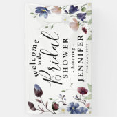 シックボホワイルドフラワーズブライダルシャワー 横断幕 (縦)