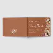 シックボホワイルドフラワーテラ素朴コッタ結婚ズ ゲストブック (全面)