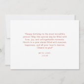 シックボホワイルドフラワーテーマハッピーバースデースクリプト カード (裏面)