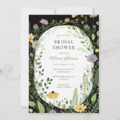 シックボホワイルドフラワーブライダルシャワー 招待状 (正面)