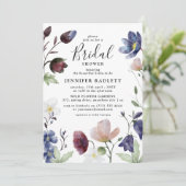 シックボホワイルドフラワー結婚ズブライダルシャワー 招待状 (スタンド正面)