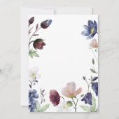 シックボホワイルドフラワー結婚ズブライダルシャワー 招待状 (裏面)