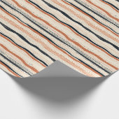 シックボホ先住民エスニック幾何学海軍ラスティアイボリー ラッピングペーパー (角)