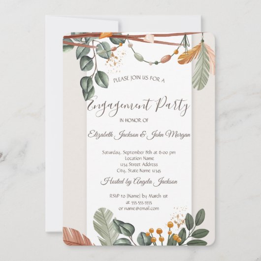 シックボホ婚約 招待状 (正面)