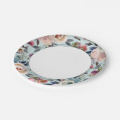 シックボホ結婚の赤面ピンクオンセージグリーン ペーパープレート (アングル)