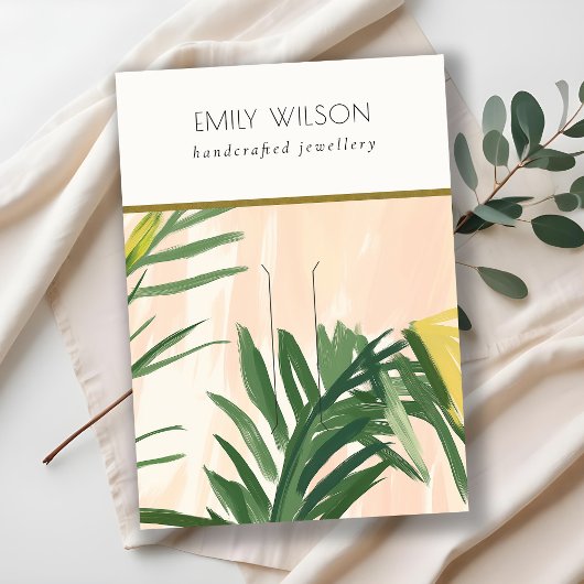 シックボホ赤面グリーントロピカルパーム離れズヘアピン 名刺