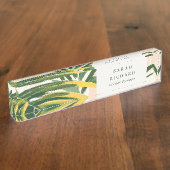 シックボホ赤面グリーントロピカルパーム離れビーチ デスクネームプレート (側面)