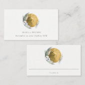 シックボホ金ゴールド佐賀緑フローラリース結婚ズ プレイスカード (正面/裏面)