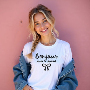 シックボーフランスのコケット   ボンジュールモンアムール Tシャツ