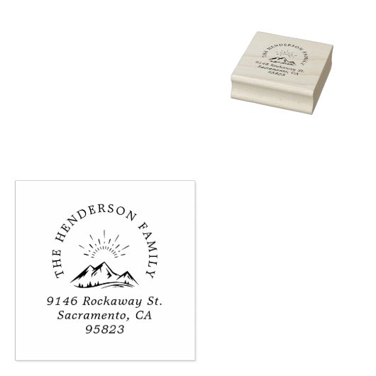 シックマウンテンズランドスケープファミリー差出人住所 ラバースタンプ (押印)