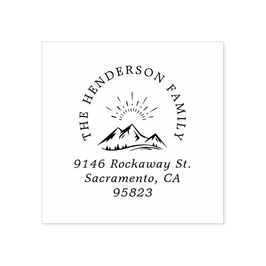 シックマウンテンズランドスケープファミリー差出人住所 ラバースタンプ (インプリント)