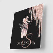 シックマエレガントスクバラ金ゴールドグリッタードリップス  スクエア壁時計 (傾斜)