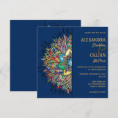 シックマカラフルダラ結婚式招待状 招待状 (正面/裏面)