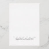 シックマグノリアリース結婚式招待状バラ金ゴールド 箔招待状 (裏面)