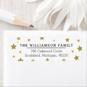 シックマジカル金ゴールド&ブラックスターズ&水玉模様 ラベル (インサイチュ)