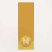 シックマスタードイエロージオメトリックモダンモノグラム ヨガマット (正面)