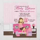 シックマモダンマと贈り物のベビーシャワー招待状 招待状 (正面/裏面)