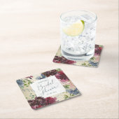 シックマルサラフローラウォーターカラー金ゴールドブライダルシャワー スクエアペーパーコースター (インサイチュ)