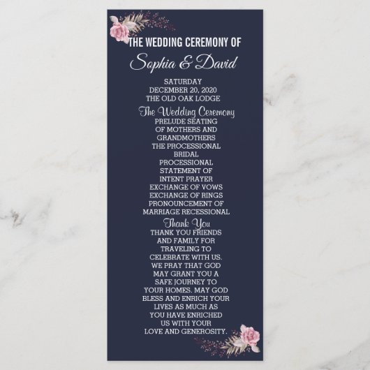 シックマルサラマルーンフローラネイビーブループログラム プログラム (正面)