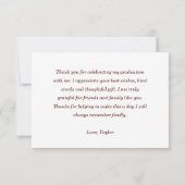 シックマルーングラードキャップ卒業 ノートカード (裏面)