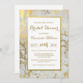 シックマーブル&金ゴールドブライダルシャワー招待 招待状 (正面/裏面)