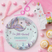 シックマーメイドテールアンダーザシーガール誕生日 ペーパープレート (パーティー)