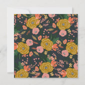 シックミニマリストイエローネービーフラワーズパーソナライズされた ノートカード (裏面)