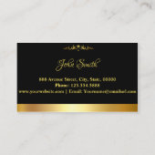 シックミニマリストゴールデン美容師サロン 名刺 (裏面)