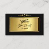 シックミニマリストゴールデン美容師サロン 名刺 (正面)