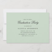 シックミニマリストフローラ写真卒業パーティー 招待状 (裏面)