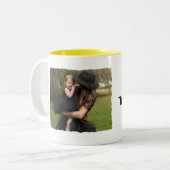 シックミニマリストモノグラムカスタム写真コラージュギフト ツートーンマグカップ (正面左)