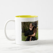 シックミニマリストモノグラムカスタム写真コラージュギフト ツートーンマグカップ (左)