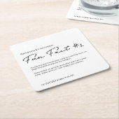 シックミニマリスト白黒おもしろいファ結婚クト スクエアペーパーコースター (アングル)