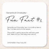 シックミニマリスト白黒おもしろいファ結婚クト スクエアペーパーコースター (正面)