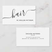 シックミニマリスト白黒ヘアサロンヘアスタイリスト 名刺