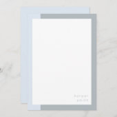 シックミニマリパーソナライズされたスト名ブルーグレー ノートカード (正面/裏面)