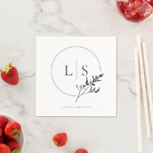 シックミニマルなフローラ結婚の スタンダードカクテルナプキン (インサイチュ)